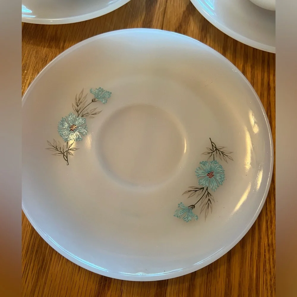 Vintage Fire King Milk Glass Tea Cup and Saucer Set